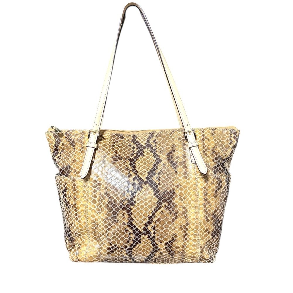 Michael Kors Jet Set Marigold Leather Top Zip Tote - Picture 2 of 10